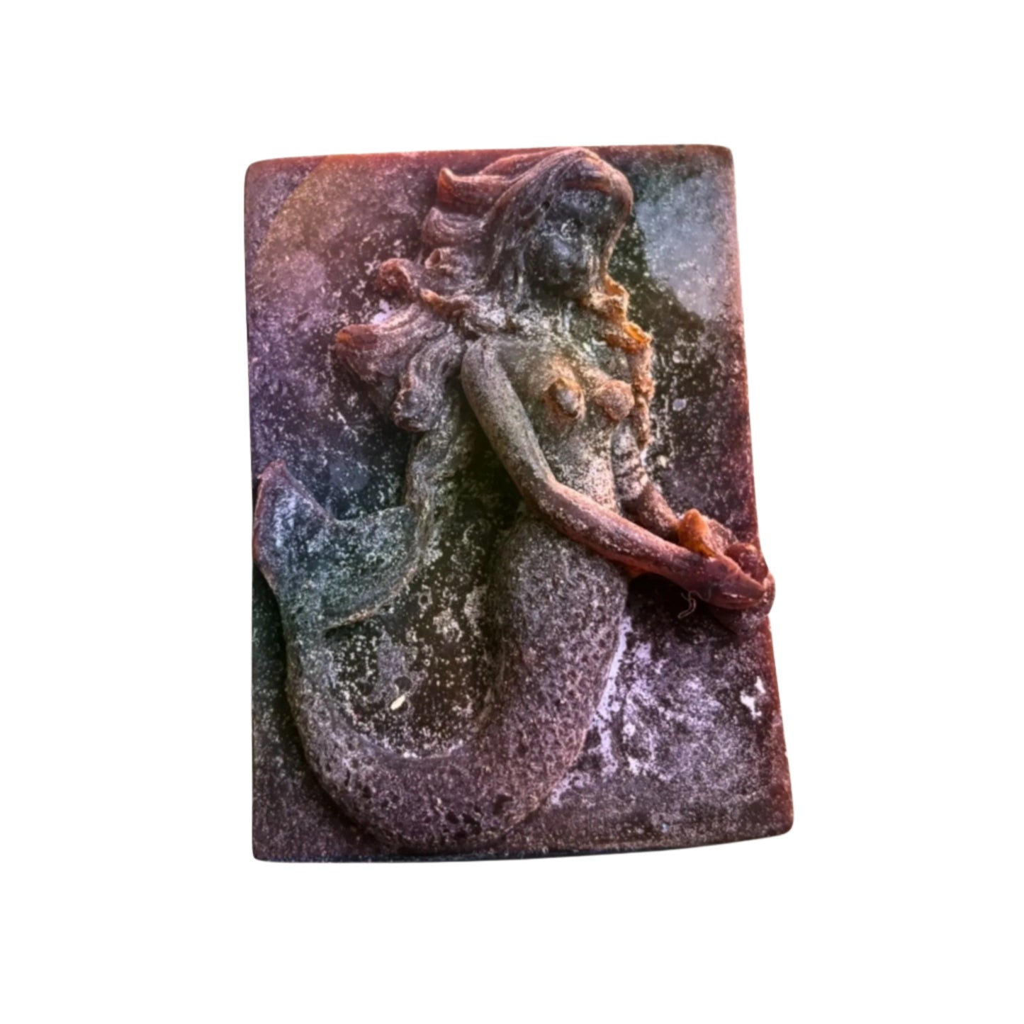 African Black Soap depicting a 3d Mermaid design on a beige background