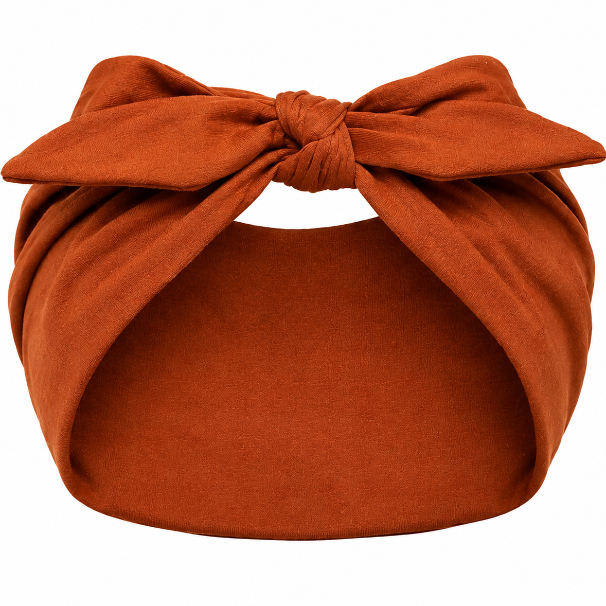 Brown headscarf with a large bow on a white background